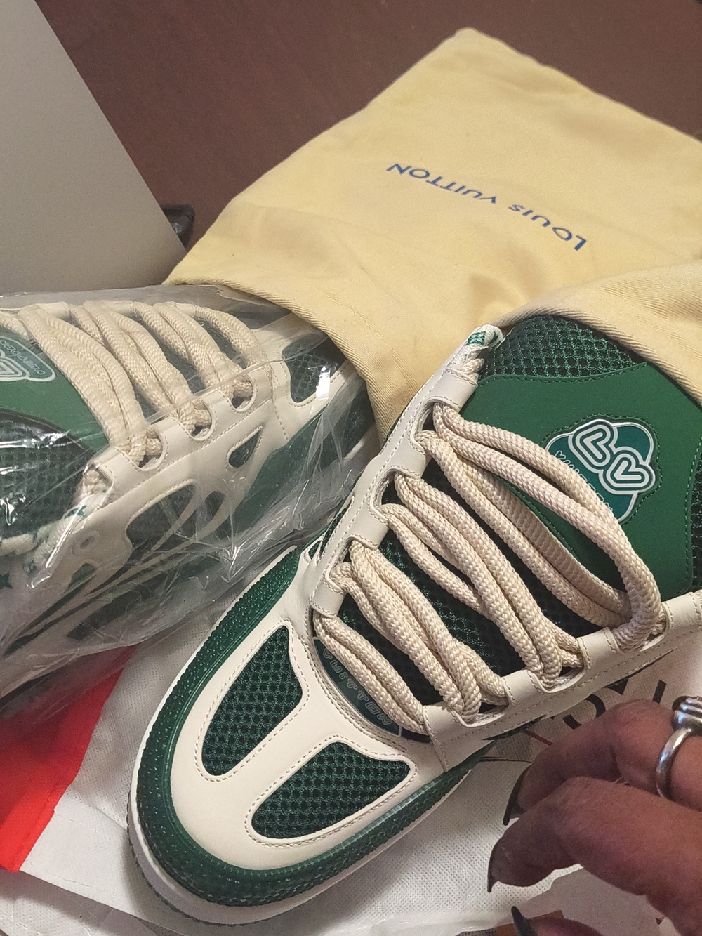Louis Vuitton Green and White Men's Sneakers